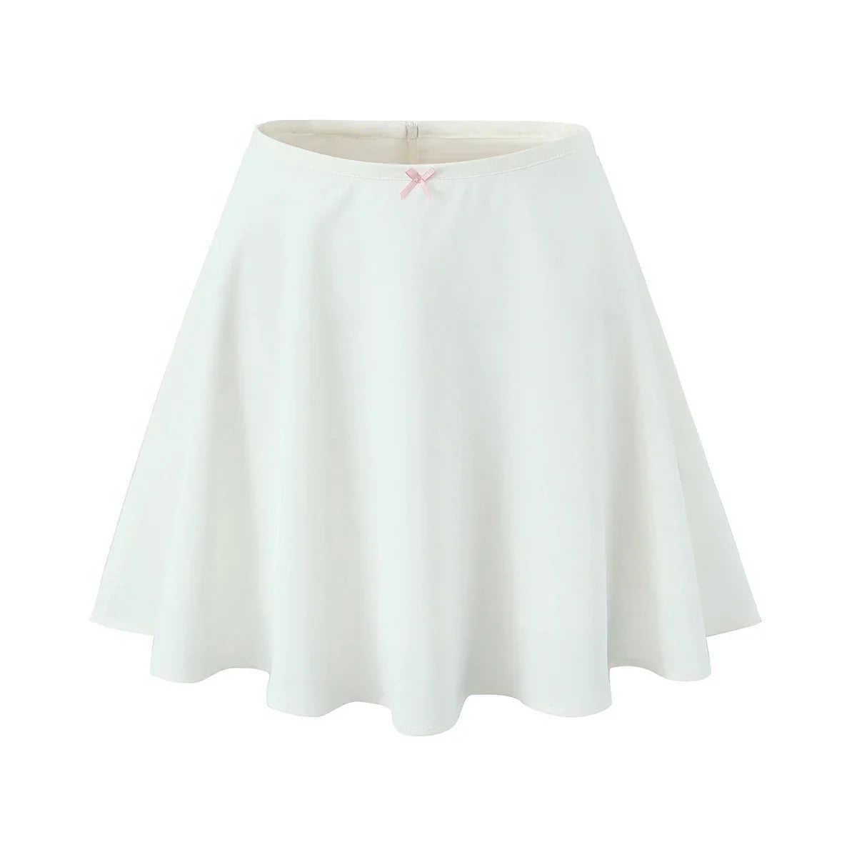 Nordsdom2024 White Sweet Skirt Bow High Waist A-lined Swing Mini Umbrella Skirt Short Skater Skirts Women's Clothing