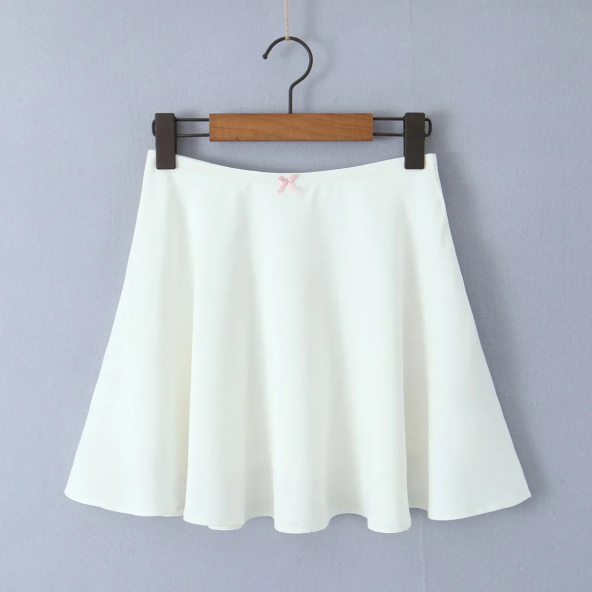 Nordsdom2024 White Sweet Skirt Bow High Waist A-lined Swing Mini Umbrella Skirt Short Skater Skirts Women's Clothing