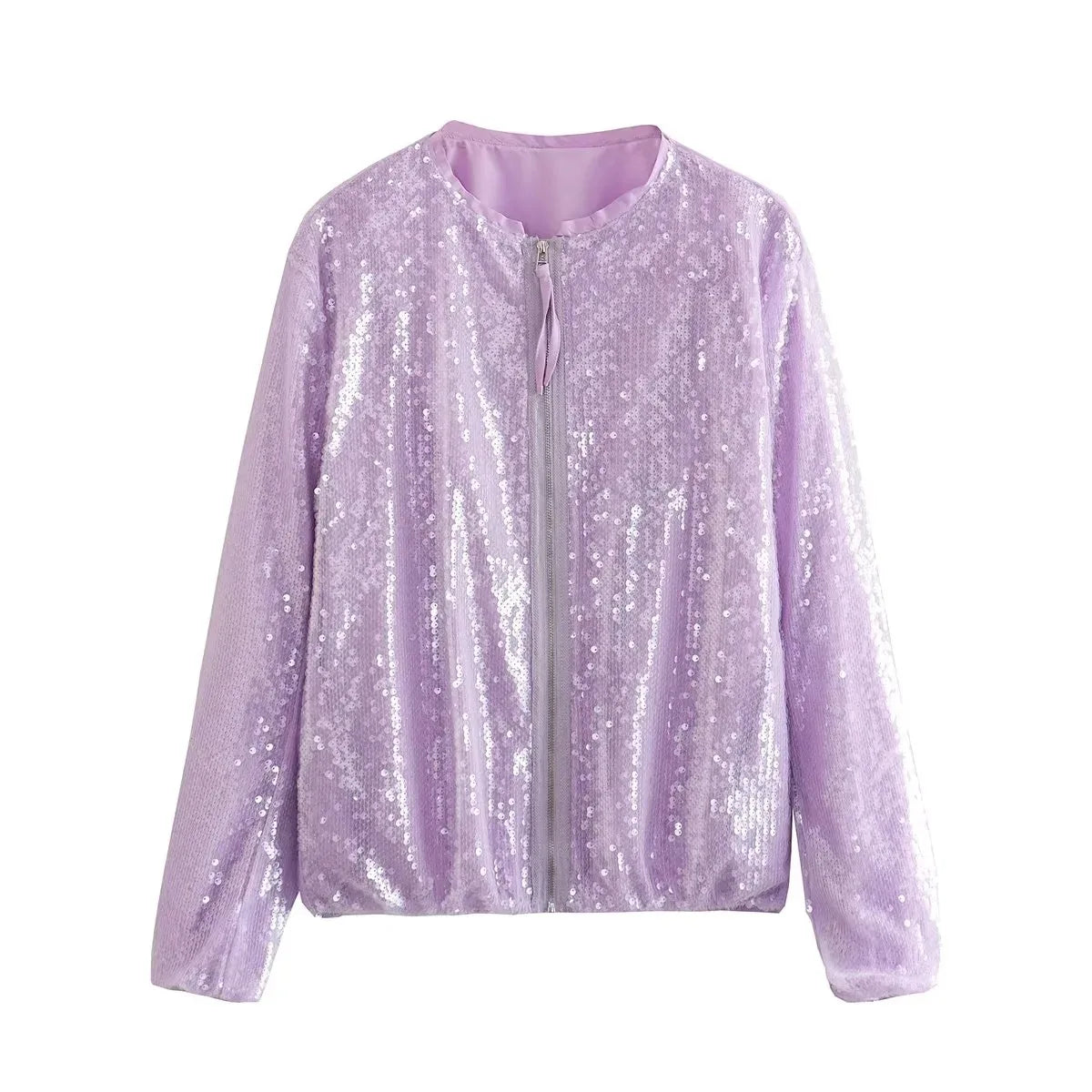 Nordsdom Fashion Sequins Bomber Jackets for Women 2023 Chic Female Casual Jacket Coats Ladies O-Neck Long Sleeve New Outerwear