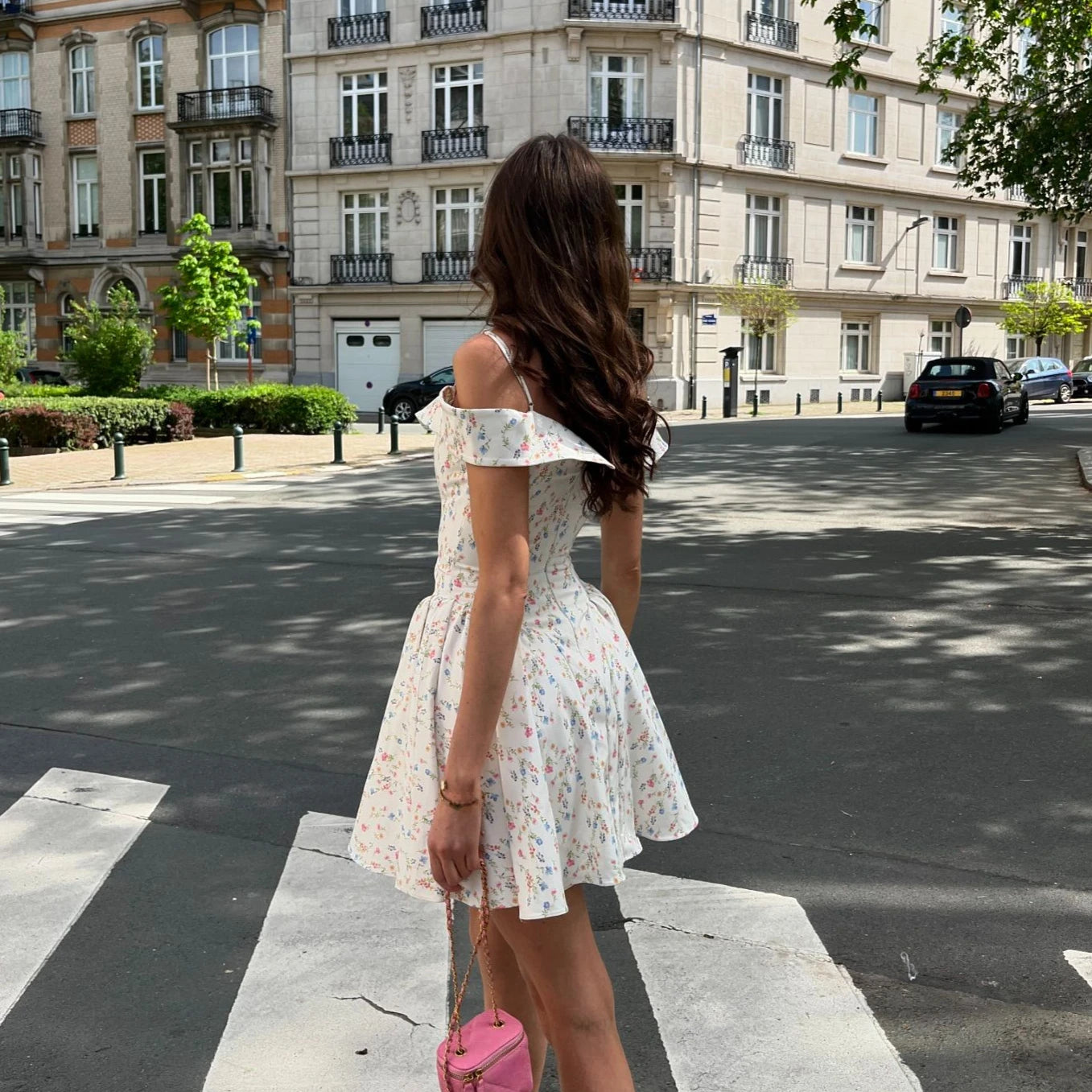 Nordsdom Fashion Summer Dresses 2024 Floral Print Short Party Dresses Off The Shoulder Tulle Dress A Line Women's Clothing