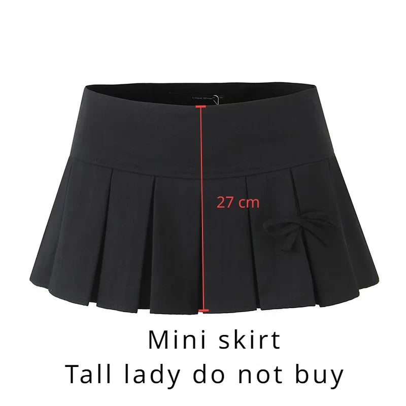 NordsdomSummer High Waist Skirts A Line Pleated Skirt Mini Gray Student Clubwear Casual Women's Clothing