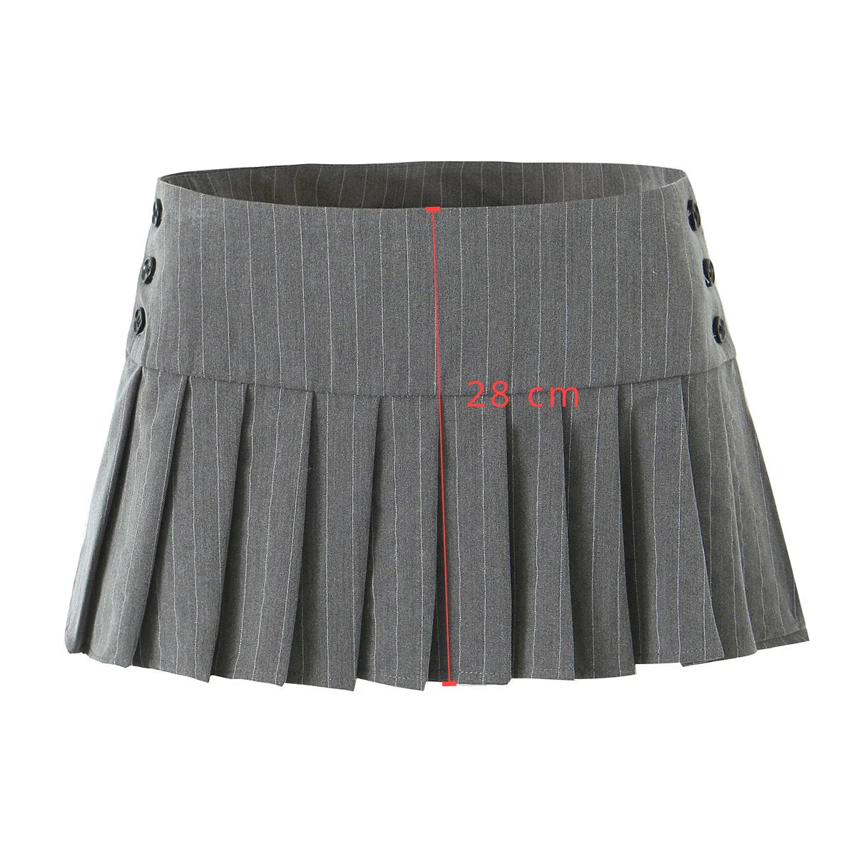 NordsdomSummer High Waist Skirts A Line Pleated Skirt Mini Gray Student Clubwear Casual Women's Clothing