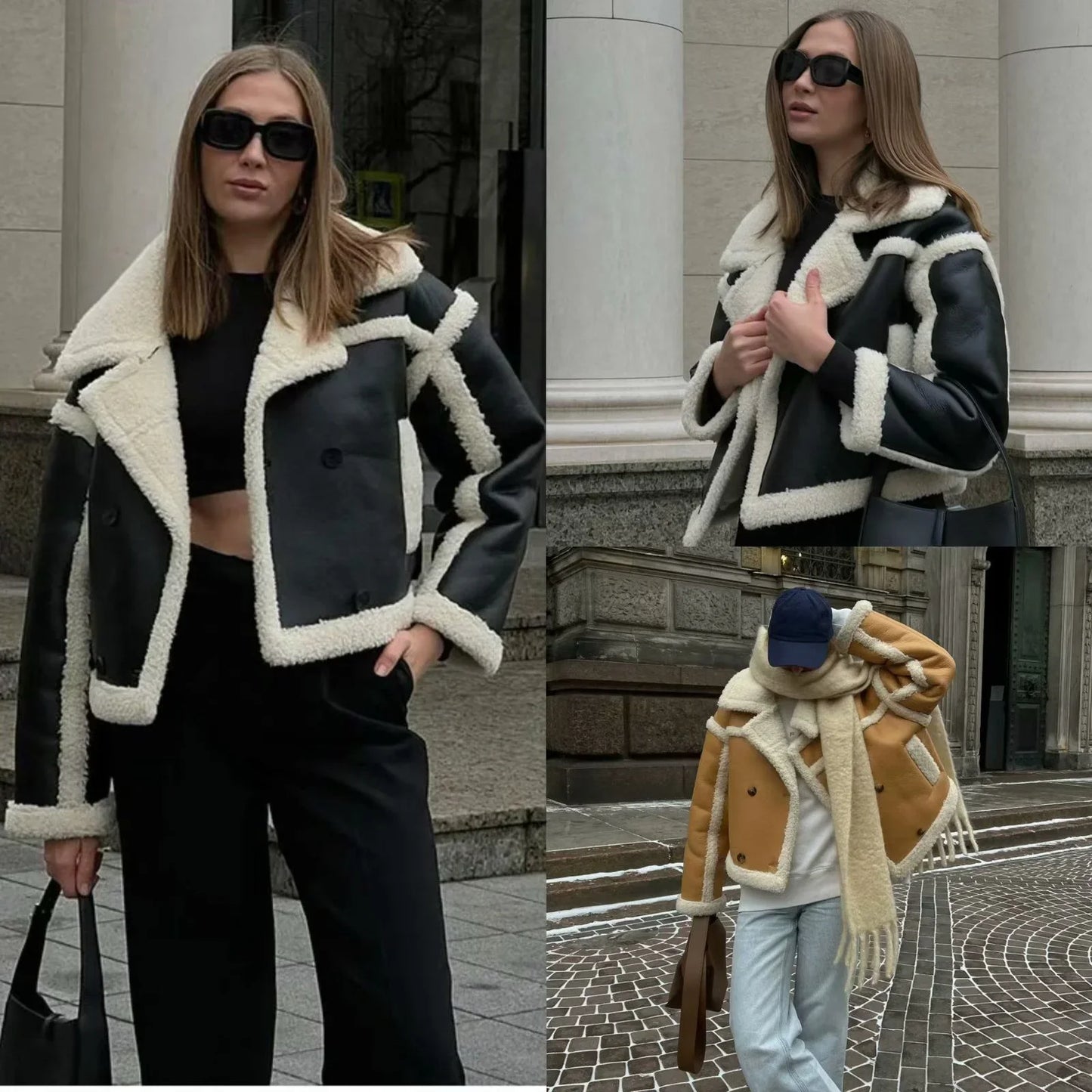 Nordsdom Women's Wear 2024 Autumn/Winter New Product Blended Long Sleeve Collar Warm Coat Cotton Jacket 2024